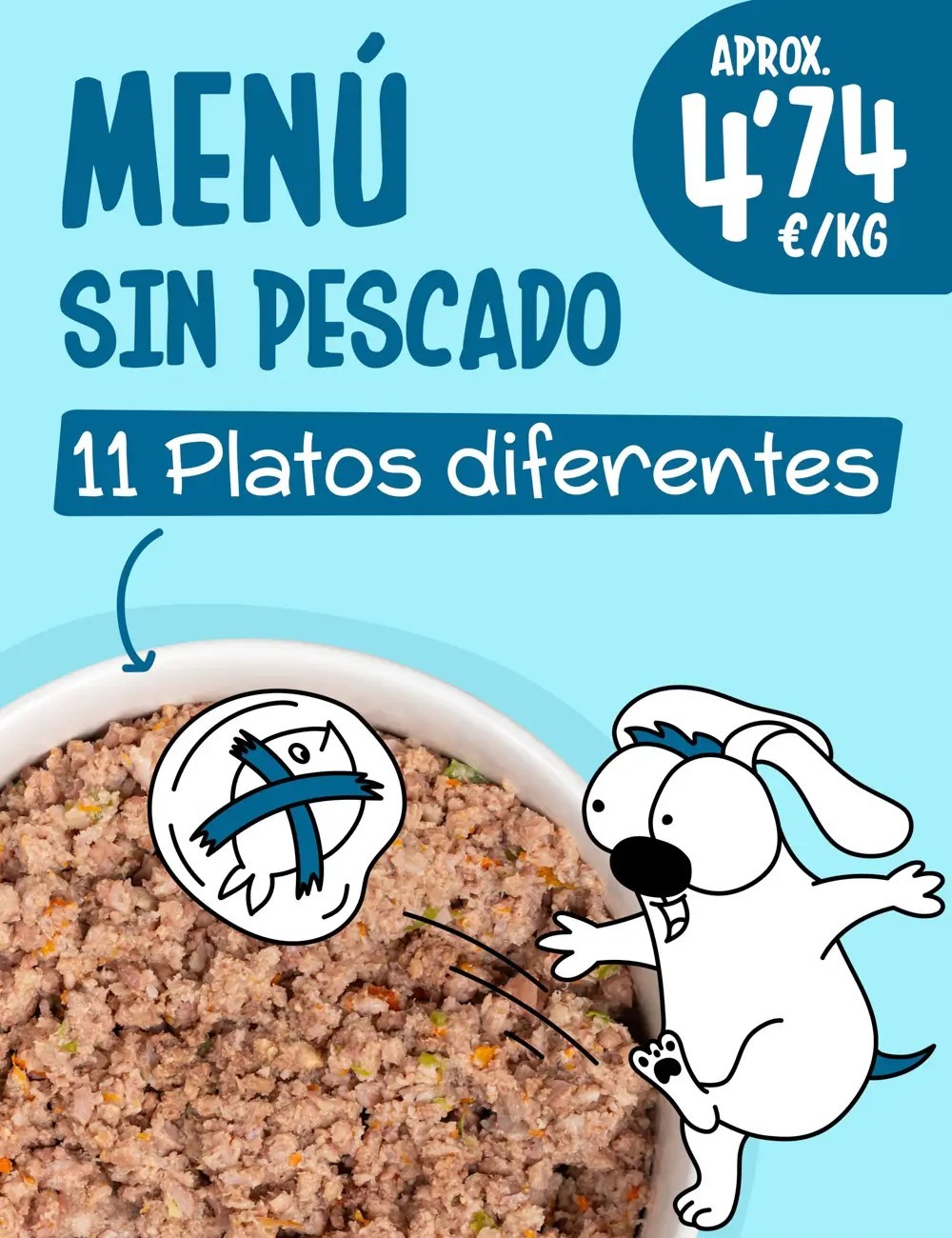 Menú Sin Pescado COCINADO 5kg