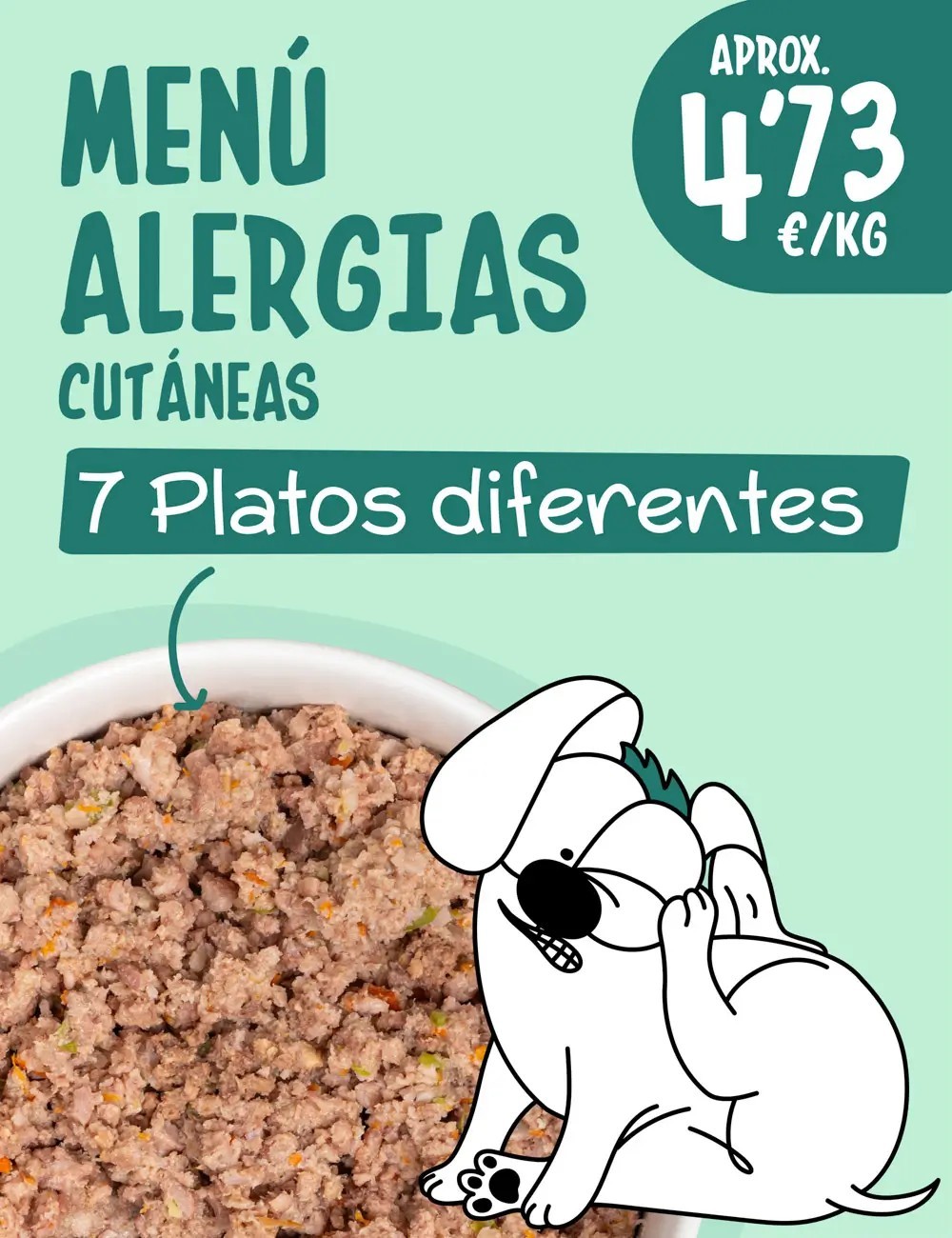 Menú Alergias Cutáneas COCINADO 15kg
