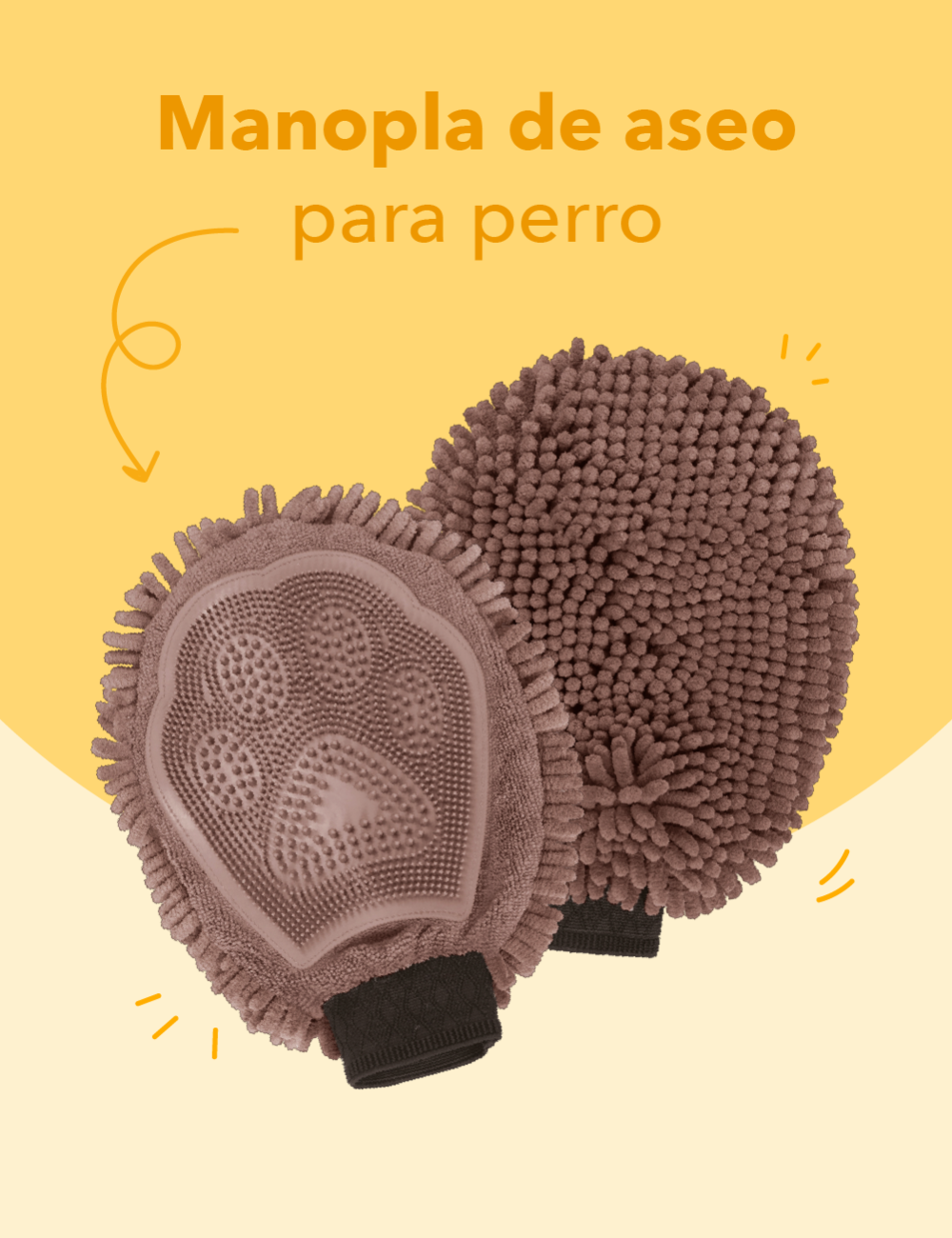 DIRTY DOG GROOMING MITT MANOPLA 25x18CM