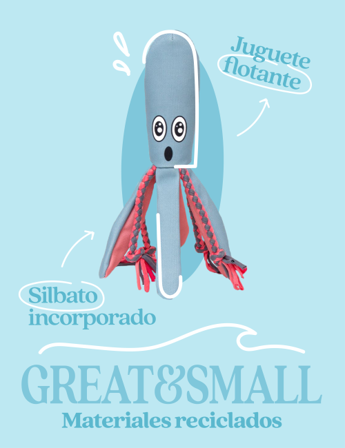 Great&Small Ocean Oddity Calamar Juguete flotante para perros