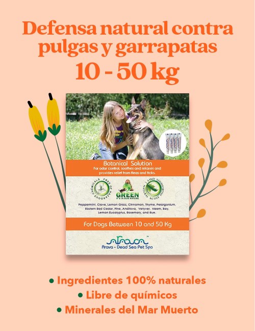ARAVA PIPETAS NATURALES ANTIPULGAS Y GARRAPATAS PARA PERROS DE 10-50KG