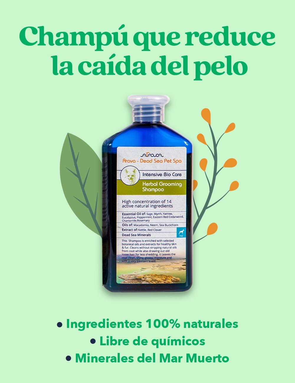 ARAVA CHAMPÚ ANTICAÍDA PARA PERROS 400ML